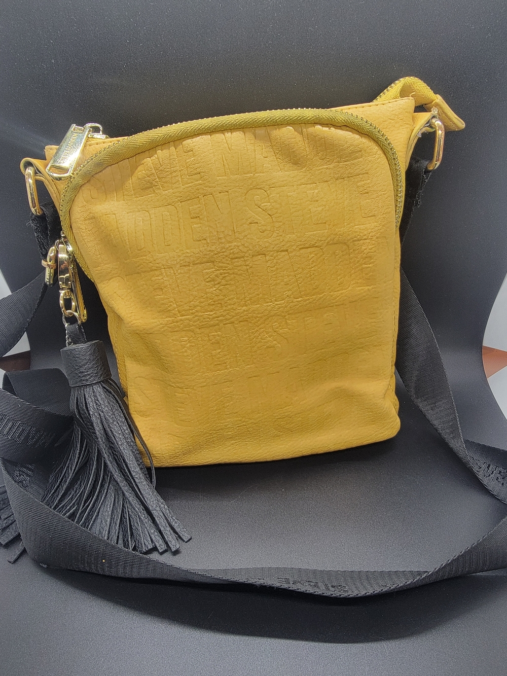 Steven By Steve Madden Mustard Yellow Crossbody with Black Tassel